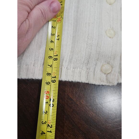 Vintage Carroll Reed Angora Lambs Wool Cream Cardigan Sweater Size M - Picture 7 of 8